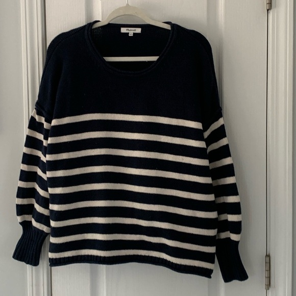 Madewell Conway Sweater Size Small striped knit nautical cotton - Picture 3 of 14